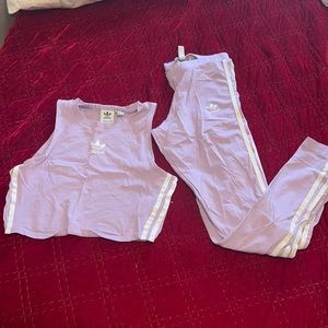 Adidas athletic set size S WOMENS light purple